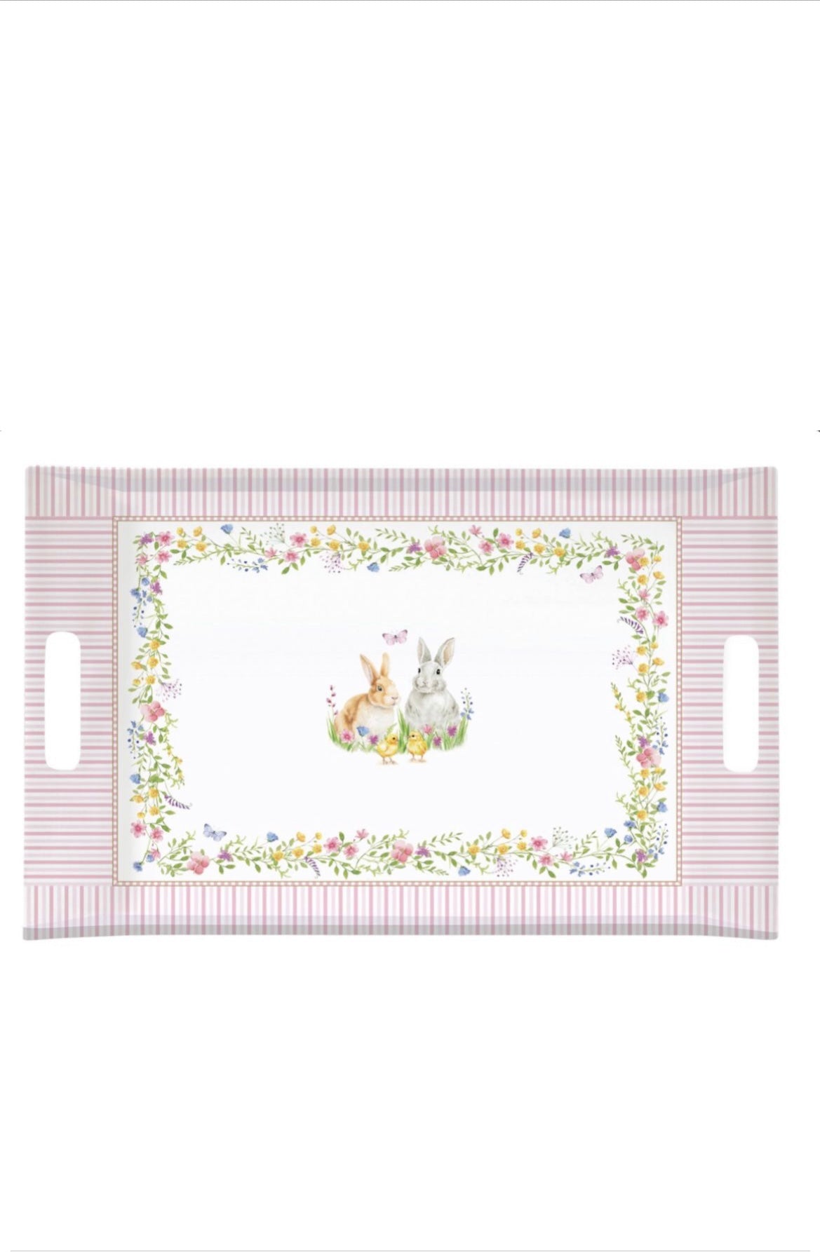 Paas collectie happy easter dienblad met handvaten pvc 47x31 cm