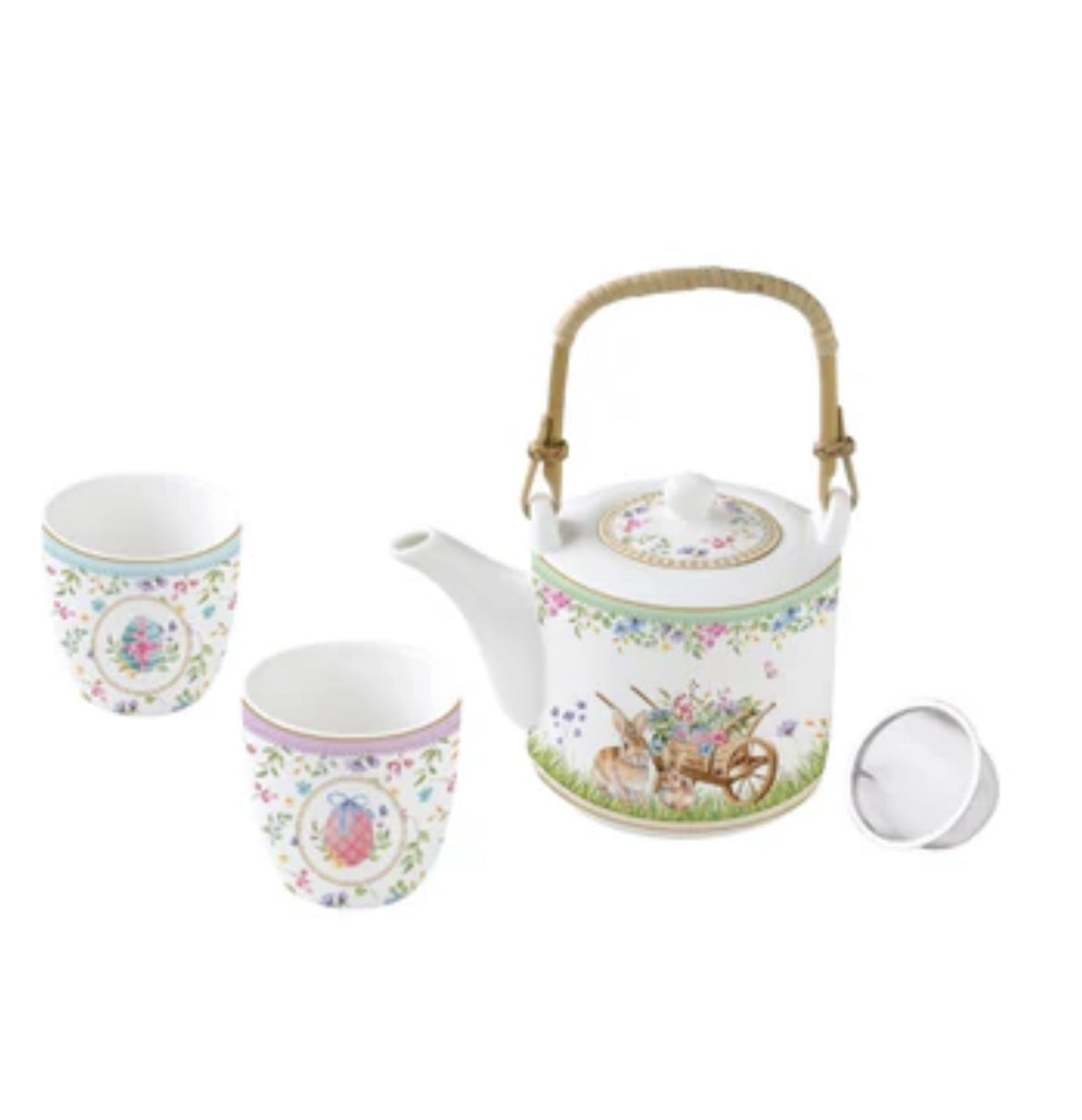 Paas collectie spring bloom thee pot 600 ml met 2 bekers 160 ml