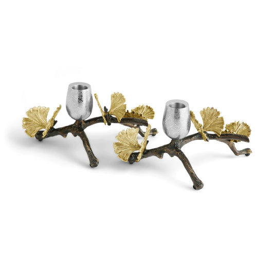 Michael Aram Butterfly Ginkgo Candleholders Set 2