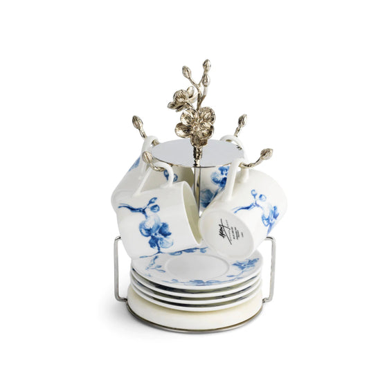 Michael Aram Blue Orchid Demitasse Set with Stand