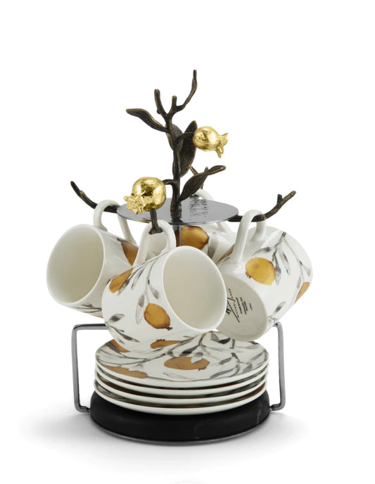 Michael Aram Pomegranate Demitasse Set with Stand